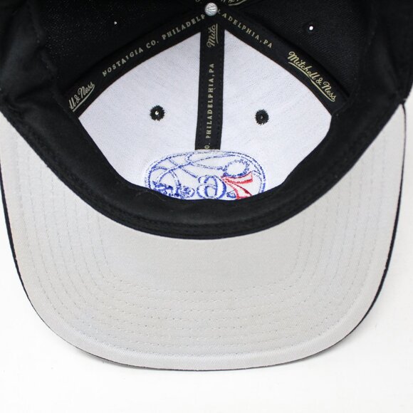 Philadelphia 76ers Hat Adult Snapback Black Mitchell & Ness NBA Adjustable Cap - Picture 11 of 11